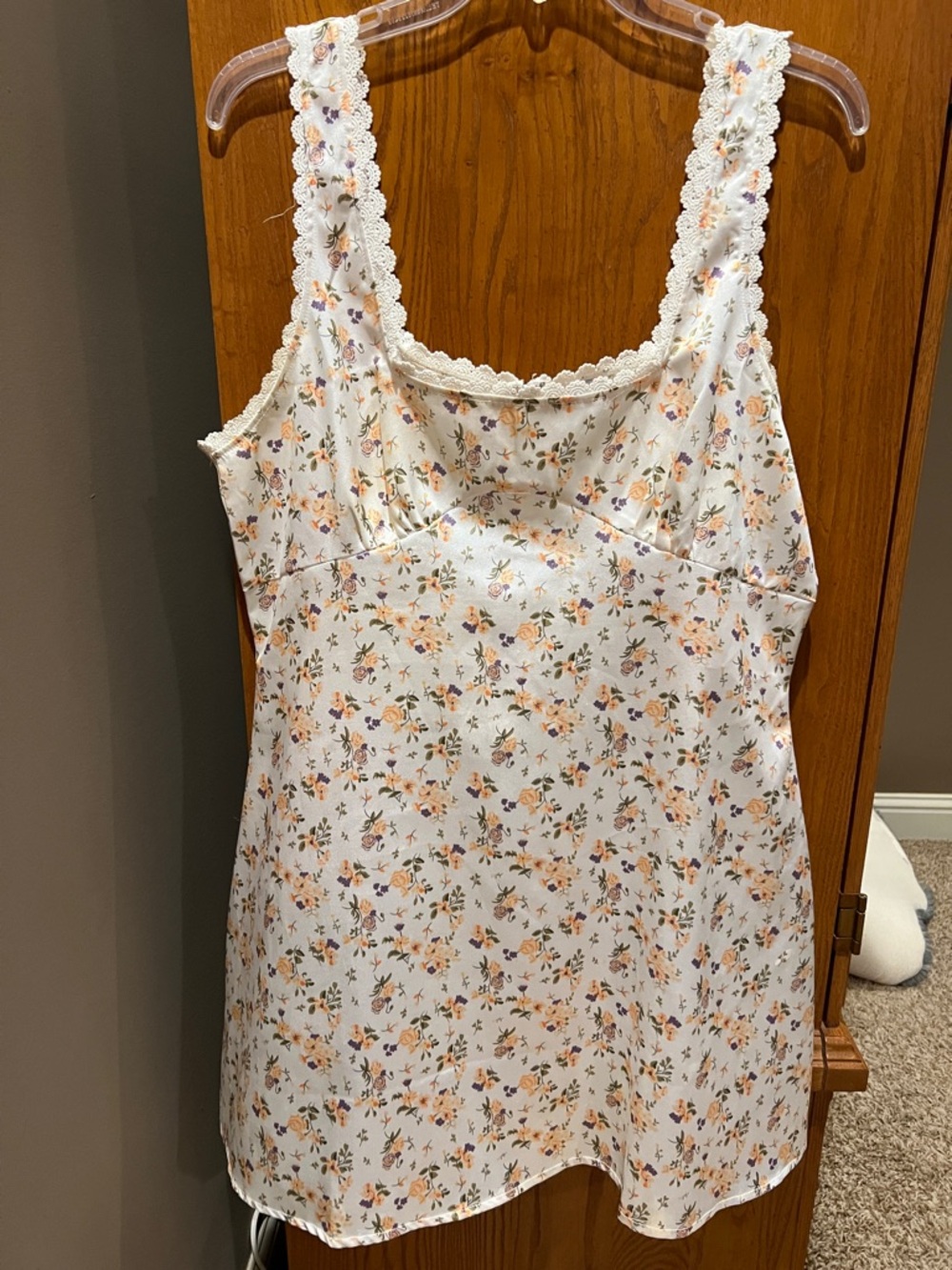 Princess Polly White Mini Dress with Orange & Purple Floral Print